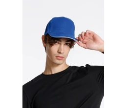 Бейсболка Classic 2.0, ярко-синяя с белым кантом