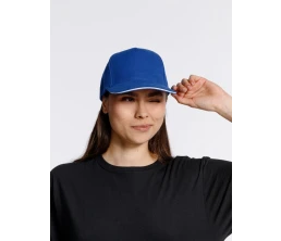 Бейсболка Classic 2.0, ярко-синяя с белым кантом