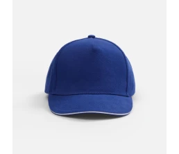 Бейсболка Classic 2.0, ярко-синяя с белым кантом