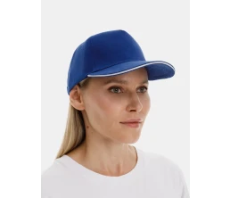 Бейсболка Classic 2.0, ярко-синяя с белым кантом