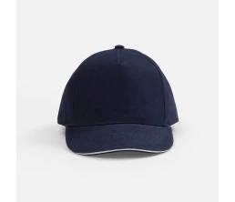 Бейсболка Classic 2.0, темно-синяя с белым кантом