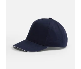 Бейсболка Classic 2.0, темно-синяя с белым кантом