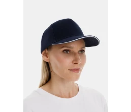 Бейсболка Classic 2.0, темно-синяя с белым кантом