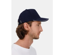 Бейсболка Classic 2.0, темно-синяя с белым кантом