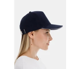 Бейсболка Classic 2.0, темно-синяя с белым кантом