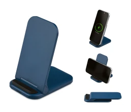 Беспроводное зарядное устройство «Foldy», 15 Вт, темно-синий
