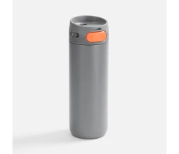 Термостакан X1 с цветной кнопкой, серый с оранжевым