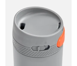Термостакан X1 с цветной кнопкой, серый с оранжевым