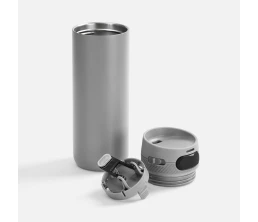 Термостакан X1 с цветной кнопкой, серый с черным