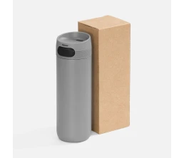 Термостакан X1 с цветной кнопкой, серый с черным