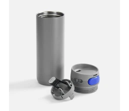 Термостакан X1 с цветной кнопкой, серый с синим