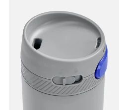 Термостакан X1 с цветной кнопкой, серый с синим