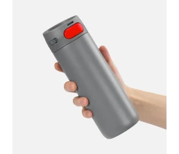 Термостакан X1 с цветной кнопкой, серый с красным