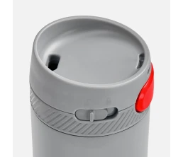 Термостакан X1 с цветной кнопкой, серый с красным