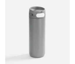 Термостакан X1 с цветной кнопкой, серый с белым