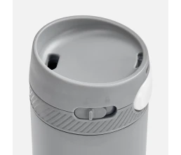 Термостакан X1 с цветной кнопкой, серый с белым