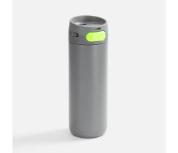 Термостакан X1 с цветной кнопкой, серый с желтым