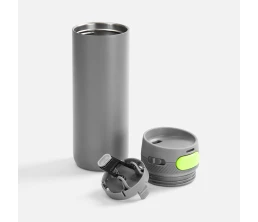 Термостакан X1 с цветной кнопкой, серый с желтым