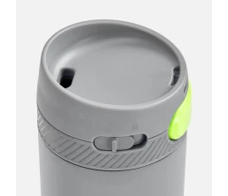 Термостакан X1 с цветной кнопкой, серый с желтым