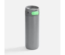 Термостакан X1 с цветной кнопкой, серый с зеленым
