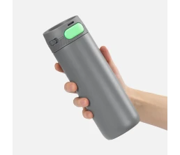 Термостакан X1 с цветной кнопкой, серый с зеленым