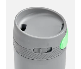 Термостакан X1 с цветной кнопкой, серый с зеленым