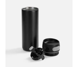 Термостакан X1 с цветной кнопкой, черный с серым
