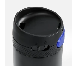 Термостакан X1 с цветной кнопкой, черный с синим