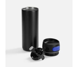 Термостакан X1 с цветной кнопкой, черный с синим