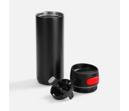 Термостакан X1 с цветной кнопкой, черный с красным