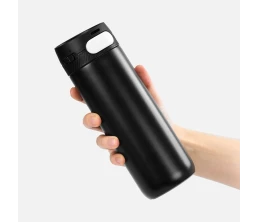 Термостакан X1 с цветной кнопкой, черный с белым