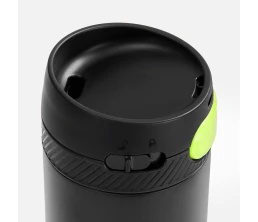 Термостакан X1 с цветной кнопкой, черный с желтым