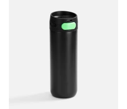 Термостакан X1 с цветной кнопкой, черный с зеленым