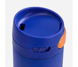 Термостакан X1 с цветной кнопкой, синий с оранжевым
