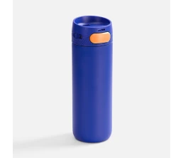 Термостакан X1 с цветной кнопкой, синий с оранжевым