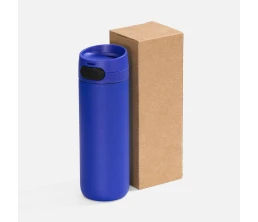 Термостакан X1 с цветной кнопкой, синий с черным