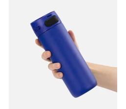 Термостакан X1 с цветной кнопкой, синий с черным