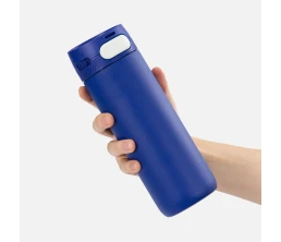 Термостакан X1 с цветной кнопкой, синий с белым