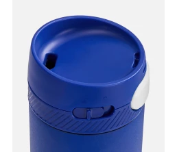 Термостакан X1 с цветной кнопкой, синий с белым