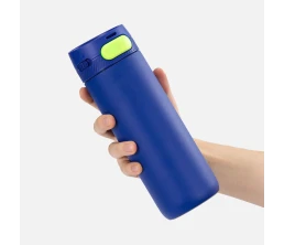 Термостакан X1 с цветной кнопкой, синий с желтым