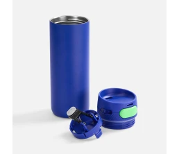 Термостакан X1 с цветной кнопкой, синий с зеленым