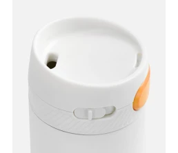 Термостакан X1 с цветной кнопкой, белый с оранжевым