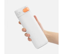 Термостакан X1 с цветной кнопкой, белый с оранжевым