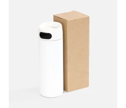 Термостакан X1 с цветной кнопкой, белый с черным