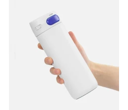 Термостакан X1 с цветной кнопкой, белый с синим