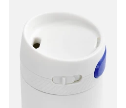 Термостакан X1 с цветной кнопкой, белый с синим