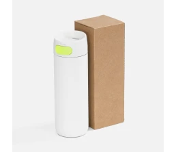 Термостакан X1 с цветной кнопкой, белый с желтым