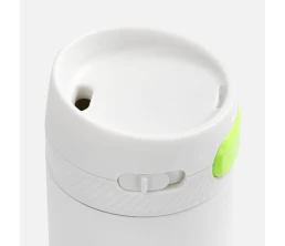 Термостакан X1 с цветной кнопкой, белый с желтым