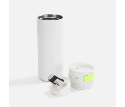 Термостакан X1 с цветной кнопкой, белый с желтым