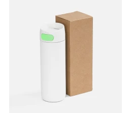 Термостакан X1 с цветной кнопкой, белый с зеленым